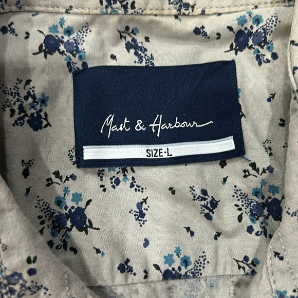 Casual button up T shirt, from a local designer mart &Harbour SIZE L, light grey - Picture 5 of 6